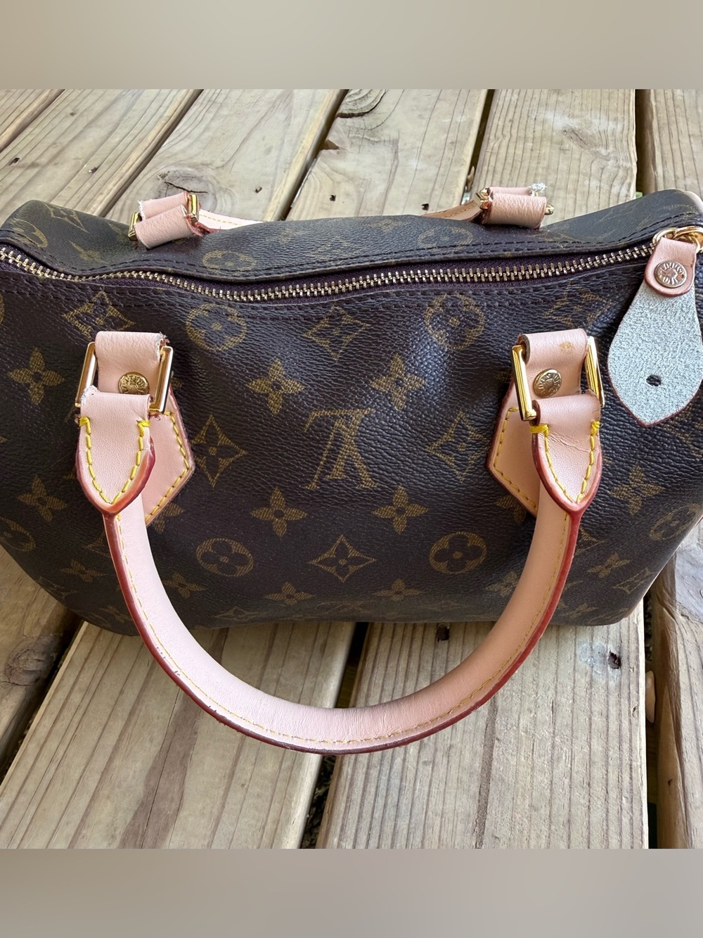 Designer Inspired Brown Monogram Satchel Speedy Style Bag Purse Handbag - Picture 2 of 12